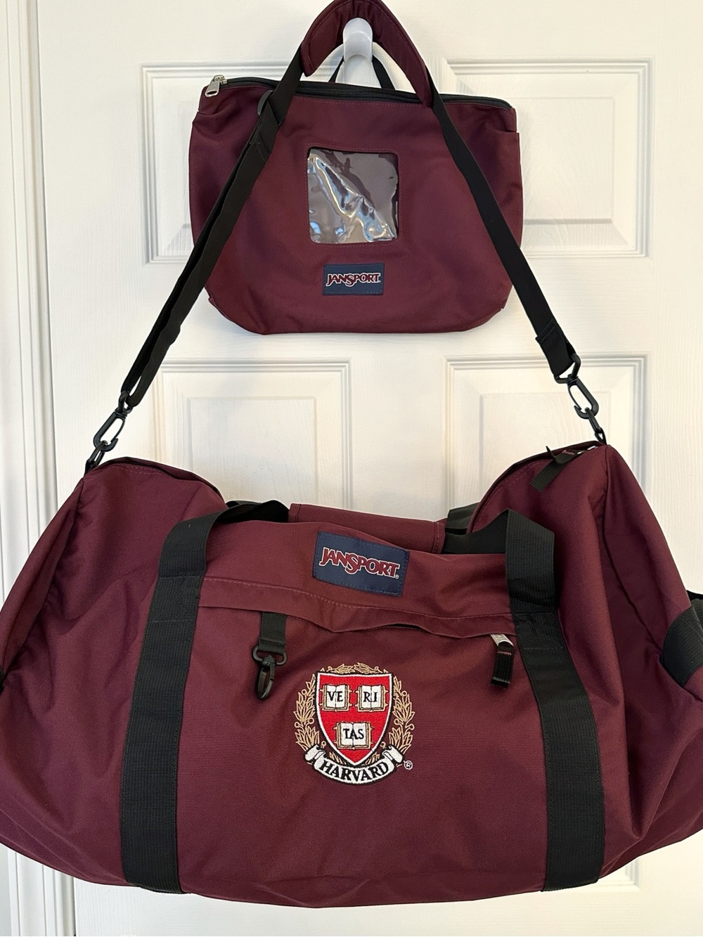 Vintage JanSport Harvard University Large Weekender Duffel Bag with Pouch